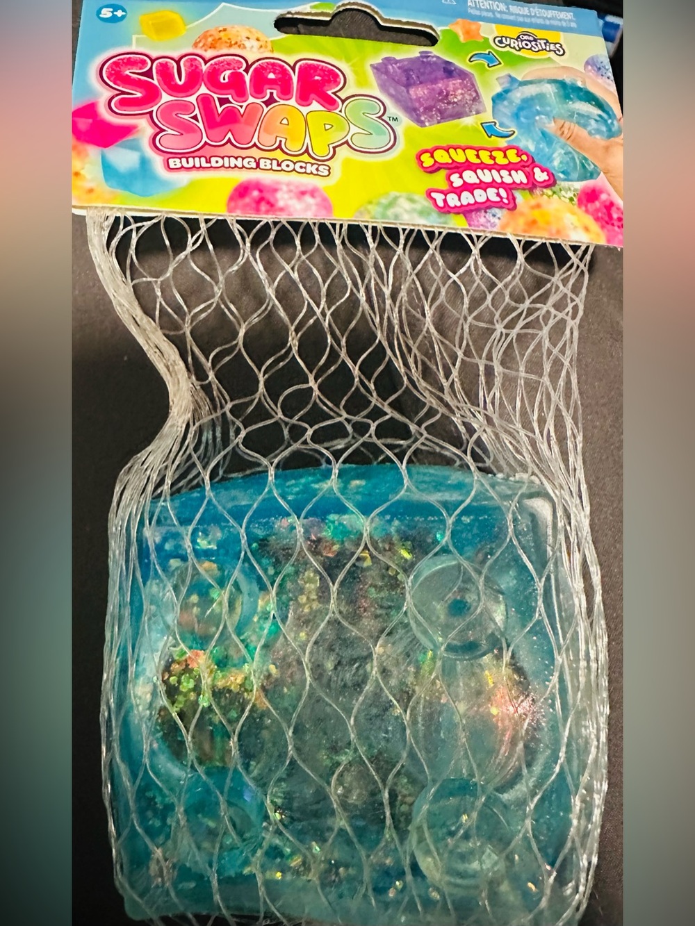 Sugar Swaps Blue Glitter Building Block Squishy